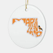 Maryland Staat Oriole Weihnachtsbaum Keramik Ornament (Links)