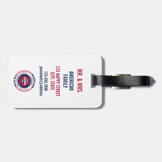 Maryland Staat Personalisiertes Geschenk Idee Gepä Gepäckanhänger (Rückseite horizontal)
