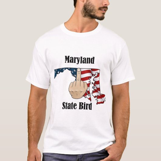 Maryland Staat Vogel T - Shirt Mittelfinger (Vorderseite)