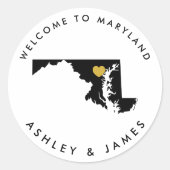 Maryland Staat Wedding Welcome Sticker Tag (Vorderseite)
