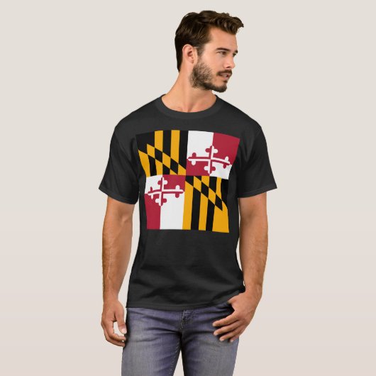 Maryland-Staats-Flagge stilvoll T-Shirt (Vorne ganz)
