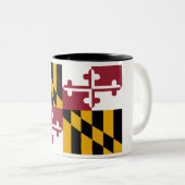 Maryland-Staats-Flagge Zwei-Ton Kaffee-Tasse Zweifarbige Tasse (VorderseiteRechts)