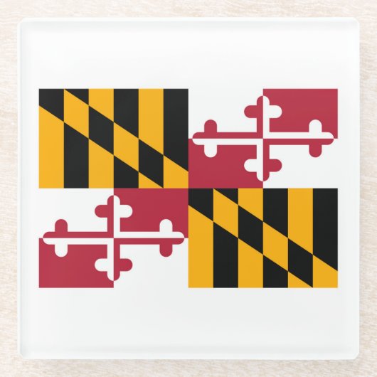 Maryland-Staats-Flaggen-Entwurfs-Dekor Glasuntersetzer (Vorderseite)