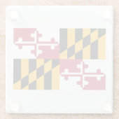 Maryland-Staats-Flaggen-Entwurfs-Dekor Glasuntersetzer (Rückseite)
