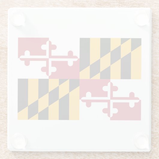 Maryland-Staats-Flaggen-Entwurfs-Dekor Glasuntersetzer (Rückseite)