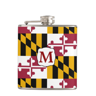 Maryland-Staats-Flaggen-Monogramm Flachmann