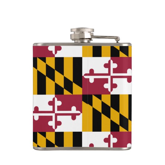 Maryland-Staats-Flaggen-Monogramm Flachmann (Rückseite)
