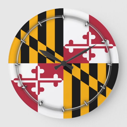 Maryland-Staats-Flaggen-stilvolle Grafik Große Wanduhr (Vorderseite)