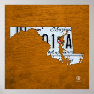 Maryland-Staats-Lizenz-Platten-Karte Poster
