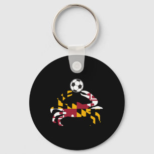 Maryland Staatsflagge Blau Krebs Stolz mit Fußball Schlüsselanhänger