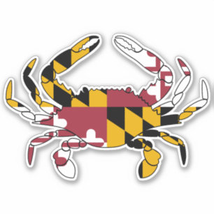 Maryland Staatsflagge Blaue Krabbe Aufkleber
