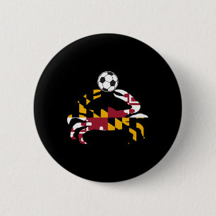Maryland Staatsflagge Blaue Krabbe Stolz mit Fußba Button