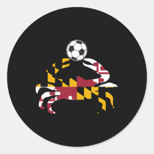 Maryland Staatsflagge Blaue Krabbe Stolz mit Fußba Runder Aufkleber