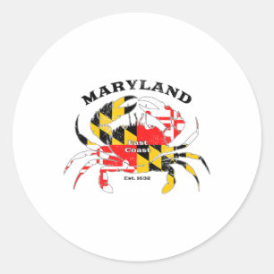 Maryland Staatsflagge Krabben Stolz Annapolis Ltim Runder Aufkleber