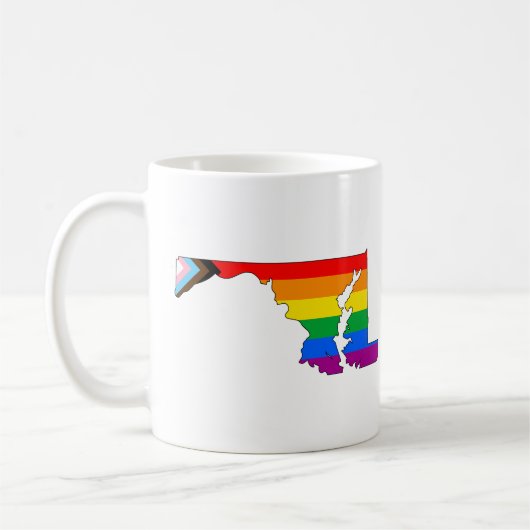 Maryland Staatsstolz LGBTQ Progress Prix Kaffeetasse (Links)