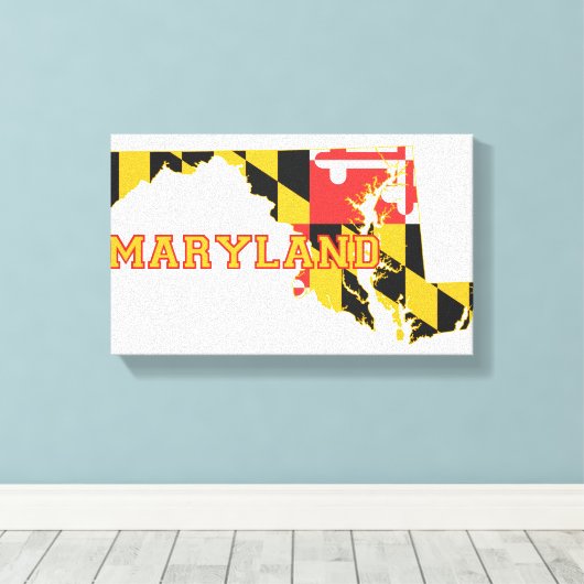 Maryland State Flag and Map Leinwanddruck (Insitu (Holzboden))