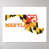 Maryland State Flag and Map Poster (Vorne)