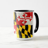 Maryland State Flag Coffee Tasse mit Wave Design (VorderseiteRechts)
