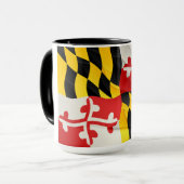 Maryland State Flag Coffee Tasse mit Wave Design (Vorderseite Links)