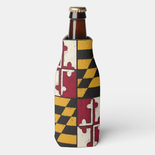 Maryland State Flag Cold Insulated Bottle Holder Flaschenkühler (Flaschenvorderseite)
