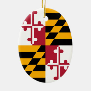 Maryland State Flag Colors Accent Keramik Ornament