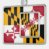 Maryland State Flag Colors Style Rahmen-Ornament Silber (Links)