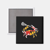 Maryland State Flag Crab Lacrosse Complete Stick B Magnet (Vorderseite/Rückseite)