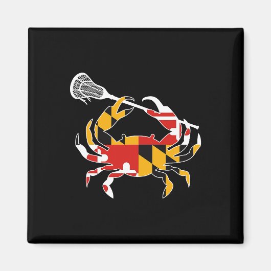 Maryland State Flag Crab Lacrosse Complete Stick B Magnet (Vorne)