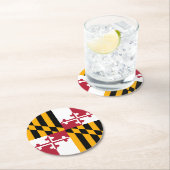 Maryland State Flag Design Accent Runder Pappuntersetzer (Vor Ort)