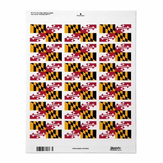 Maryland State Flag Design Decoration Adressaufkleber (Vorne)