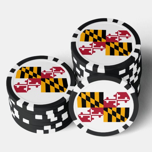 Maryland State Flag Design Pokerchips (Stapel)