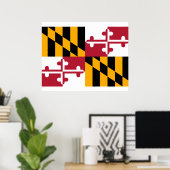 Maryland State Flag Design Poster (Heimbüro)