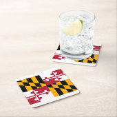 Maryland State Flag Design Rechteckiger Pappuntersetzer (Vor Ort)