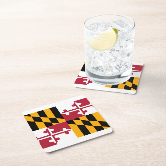 Maryland State Flag Design Rechteckiger Pappuntersetzer (Vor Ort)