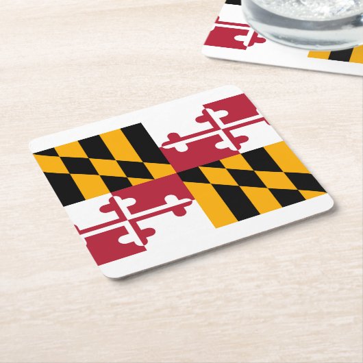 Maryland State Flag Design Rechteckiger Pappuntersetzer (angewinkelt)