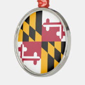 Maryland State Flag Design Silbernes Ornament (Links)