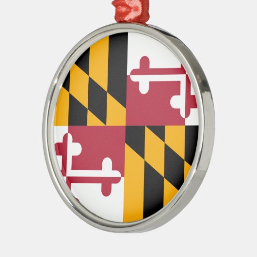 Maryland State Flag Design Silbernes Ornament (Links)