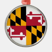 Maryland State Flag Design Silbernes Ornament (Vorne)