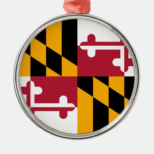 Maryland State Flag Design Silbernes Ornament (Vorne)