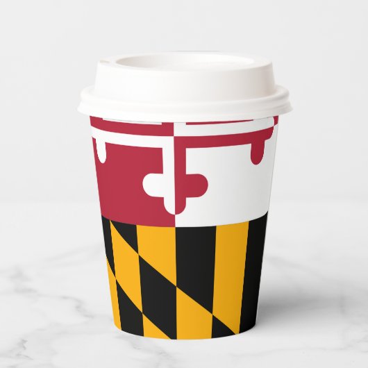Maryland State Flag Festivals Design Pappbecher (Rückseite)