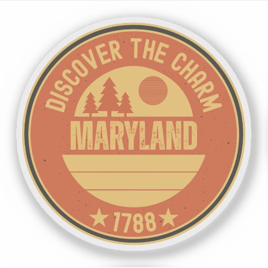 Maryland State Flag - MD Crab Souvenir Aufkleber (Vorderseite)