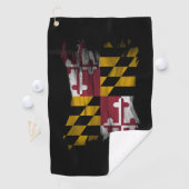Maryland State Flag Pinselstrich, Maryland Flag Golfhandtuch (Insitu)