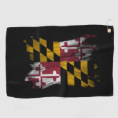 Maryland State Flag Pinselstrich, Maryland Flag Golfhandtuch (Horizontal)
