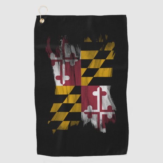 Maryland State Flag Pinselstrich, Maryland Flag Golfhandtuch (Vorderseite)