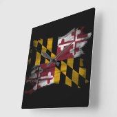 Maryland State Flag Pinselstrich, Maryland Flag Quadratische Wanduhr (Winkel)