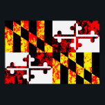 Maryland State Flag Pop Art Poster<br><div class="desc">Künstlerische Darstellung der Maryland-Staatsflagge mit Grunge-Textureffekten.</div>