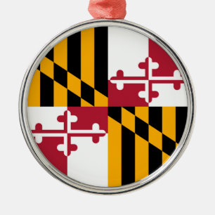 Maryland State Flag Stilvolle Grafik Ornament Aus Metall
