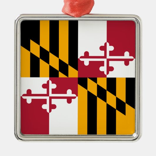 Maryland State Flag Stilvolle Grafik Ornament Aus Metall (Vorne)