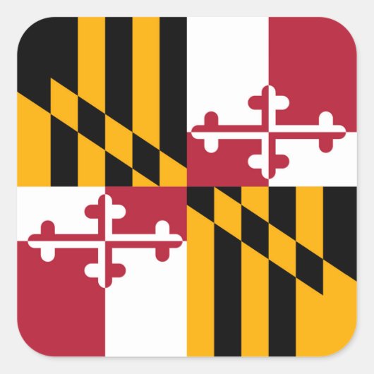 Maryland State Flag Stilvolle Grafik Quadratischer Aufkleber (Vorderseite)