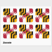 Maryland State Flag Stilvolle Grafik Quadratischer Aufkleber (Blatt)